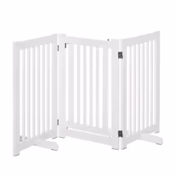 PawHut 155cm Expandable 3-Panel Freestanding Dog Pet Gate w/ Latched Door White - Additional view 7