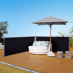 Outsunny 6mx1.8m Double Retractable Side Awning Steel Frame Outdoor Shade Black