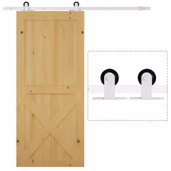 HOMCOM 6FT Steel Sliding Barn Door Hardware Track Kit Rail Roller Track System