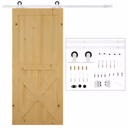 HOMCOM 6FT Steel Sliding Barn Door Hardware Track Kit Rail Roller Track System - Additional view 8