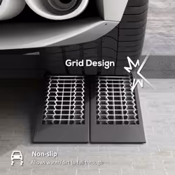 HOMCOMC 2 Pcs 70x20cm Thick Plastic Curb Ramps Anti-Slip Surface Tyre Friction - Additional view 4