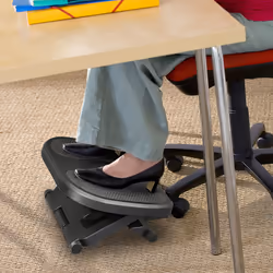 HOMCOM Adjustable Under-Desk Footrest Height Angle Tilt Anti-Slip, Black