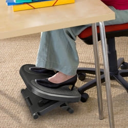 HOMCOM Adjustable Under-Desk Footrest Height Angle Tilt Anti-Slip, Black