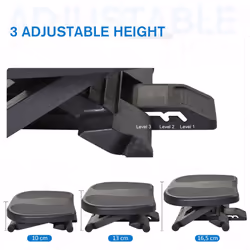 HOMCOM Adjustable Under-Desk Footrest Height Angle Tilt Anti-Slip, Black