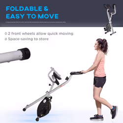 HOMCOM Folding Magnetic Resistance Exercise Bike - Grey