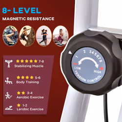 HOMCOM Magnetic Resistance Exercise Bike Foldable LCD Adjustable Seat Red