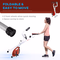 HOMCOM Magnetic Resistance Exercise Bike Foldable LCD Adjustable Seat Red - Additional view 4