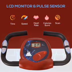 HOMCOM Magnetic Resistance Exercise Bike Foldable LCD Adjustable Seat Red - Additional view 6