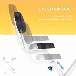 HOMCOM Magnetic Resistance Exercise Bike Foldable LCD Adjustable Seat Yellow