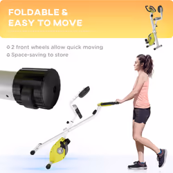 HOMCOM Magnetic Resistance Exercise Bike Foldable LCD Adjustable Seat Yellow - Additional view 6