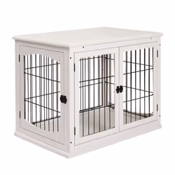 PawHut Dog Crate Puppy Cage End Table Design for Medium Dog White - Additional view 8