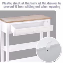 HOMCOM 80x75cm Console Table w/ Drawer 2 Shelves Worktop Handle White