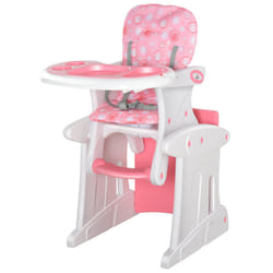 HOMCOM 3-in-1 Convertible Baby High Chair with Removable Tray