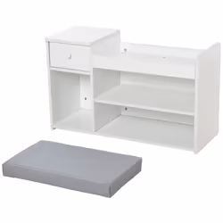 HOMCOM Multi-Storage Shoe Bench Drawer 3 Compartments Cushion Home