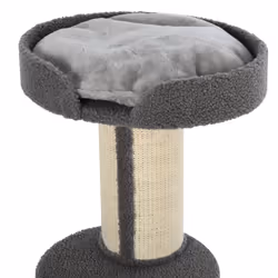 PawHut 2-Tier Cat Kitten Resting Tree w/ Top Basket Cushion Sisal Post Grey - Additional view 6