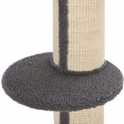 PawHut 2-Tier Cat Kitten Resting Tree w/ Top Basket Cushion Sisal Post Grey - Additional view 7