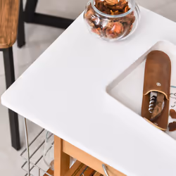 HOMCOM Multi-Use Kitchen Island Trolley Baskets Side Racks Drawer Worktop Brown - Additional view 7