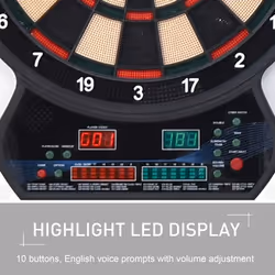 HOMCOM LED Dartboard Electronic Scoreboard 8 Players 27 Games Fun w/ 12 Darts - Additional view 4
