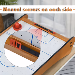 HOMCOM Mini Air Hockey Tabletop Game w/ 2 Pucks Pushers Fan Scoreboard Markings