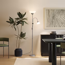 HOMCOM Mother-Child Floor Lamp Duo Light Steel Frame w/ 2 Switches Round Base - Additional view 7