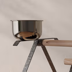 PawHut Portable Bird Stand Resting Stainless Steel Base Wood Perch Ladder Bowls - Additional view 8