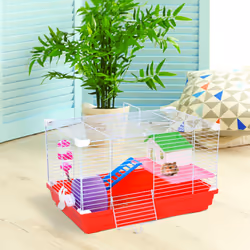 PawHut Hamster Cage Pet Animal Travel Cage Box Double Layers w/ Accessories