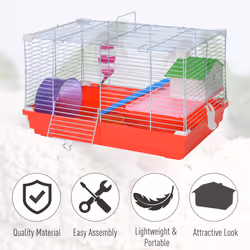 PawHut Hamster Cage Pet Animal Travel Cage Box Double Layers w/ Accessories - Additional view 5