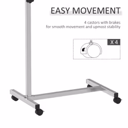 HOMCOM C-Shaped Mobile Table Sofa Over Bed Side Nightstand w/ Casters, Black - Additional view 4