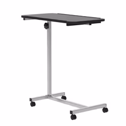 HOMCOM C-Shaped Mobile Table Sofa Over Bed Side Nightstand w/ Casters, Black - Additional view 8