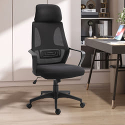 Vinsetto Mesh Back Office Chair w/ Adjustable Height Padded Headrest Black