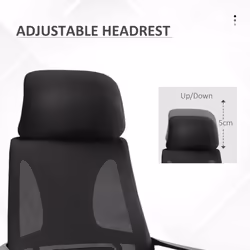 Vinsetto Mesh Back Office Chair w/ Adjustable Height Padded Headrest Black - Additional view 7