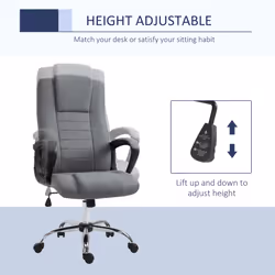 Vinsetto Office Chair for Desk, with Height Adjustable, Wheels, Dark Grey