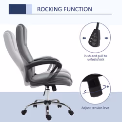 Vinsetto Office Chair for Desk, with Height Adjustable, Wheels, Dark Grey - Additional view 4