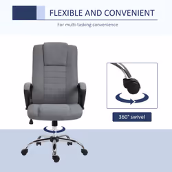 Vinsetto Office Chair for Desk, with Height Adjustable, Wheels, Dark Grey - Additional view 5