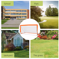 HOMCOM Football Goal Folding Outdoor with All Weather Net 6'x3' Orange - Additional view 5