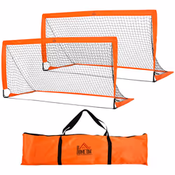 HOMCOM Football Goal Folding Outdoor with All Weather Net 6'x3' Orange - Additional view 8