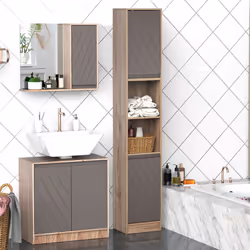 HOMCOM 170cm Freestanding Storage Cabinet Slimline Unit w/ 2 Cupboards - Additional view 7