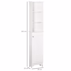 HOMCOM 165cm Freestanding Slimline Bathroom Storage Cabinet w/ Shelves