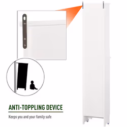 HOMCOM 165cm Freestanding Slimline Bathroom Storage Cabinet w/ Shelves - Additional view 4
