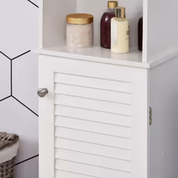 HOMCOM 165cm Freestanding Slimline Bathroom Storage Cabinet w/ Shelves - Additional view 8