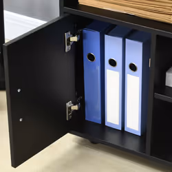 HOMCOM Multi-Storage Printer Unit Office Organisation w/ 5 Compartments Black - Additional view 5