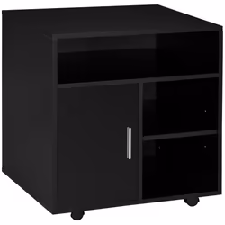 HOMCOM Multi-Storage Printer Unit Office Organisation w/ 5 Compartments Black - Additional view 8