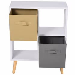 HOMCOM Freestanding 4 Cube Storage Cabinet Unit Bookcase w/ 2 Drawer - Additional view 6