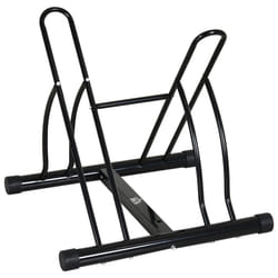 HOMCOM Reversible 2 Bike Holding Rack Steel Frame Indoor Outdoor Foot Caps Stand