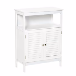 kleankin Wooden Bathroom Floor Cabinet with Door Corner Storage