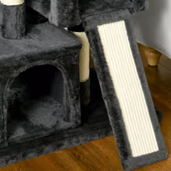 PawHut Cat Rest & Play Activity Tree w/ 2 House Perch Scratching Post Black - Additional view 6