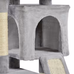 PawHut Cat Rest & Play Activity Tree w/ 2 House Perch Scratching Post Grey - Additional view 7