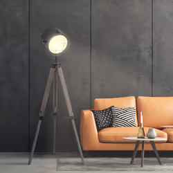 HOMCOM Tripod Floor Lamp Height Adjustable E27 Base for Living Room Bedroom