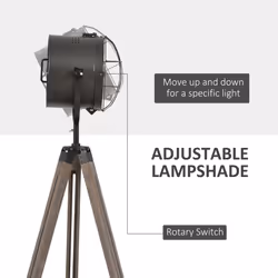 HOMCOM Tripod Floor Lamp Height Adjustable E27 Base for Living Room Bedroom - Additional view 4