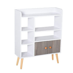 HOMCOM Multi-Shelf Bookcase Freestanding Storage Cabinet Shelves Wood